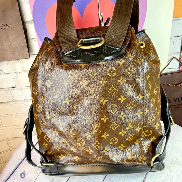 Louis Vuitton Montsouris GM backpack custom dyed black with organizer - Picture 2 of 16